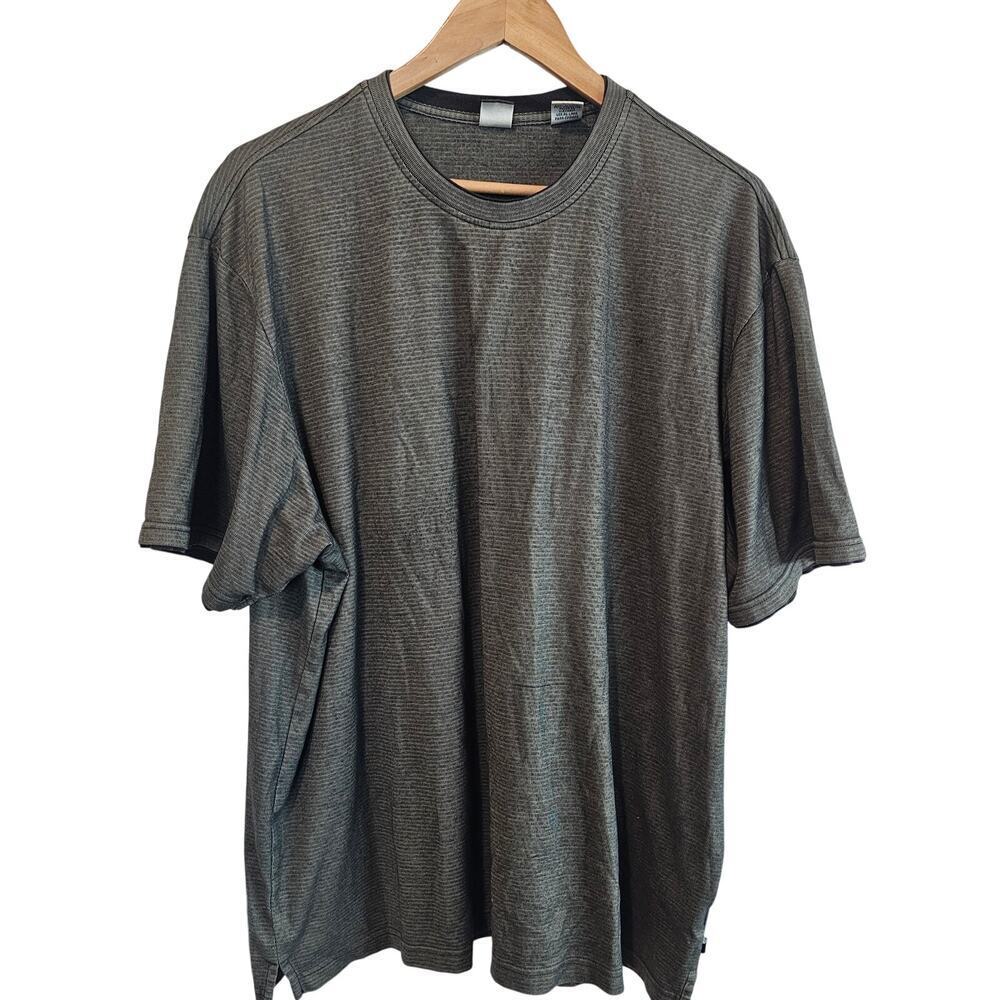 Geoffrey Beene Shirt Men XL Gray Black Gym Everyday Neutral Minimalist Geometric
